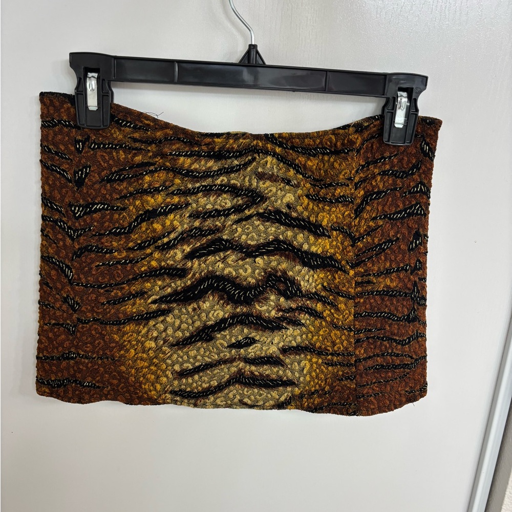 Brown Tiger Print Skirt